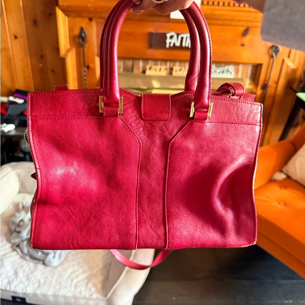 Yves Saint Laurent Bold Red Satchel - Picture 2 of 9